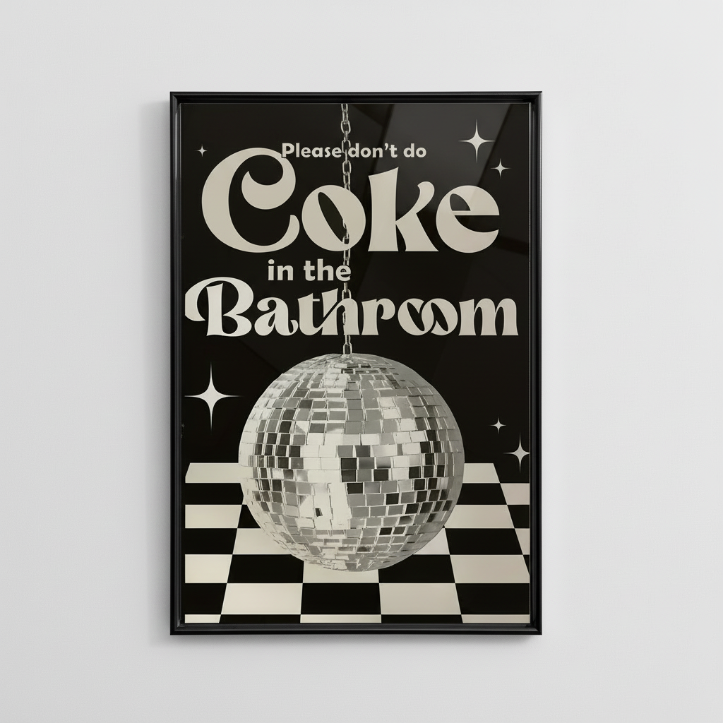 Please don't do coke bathroom poster